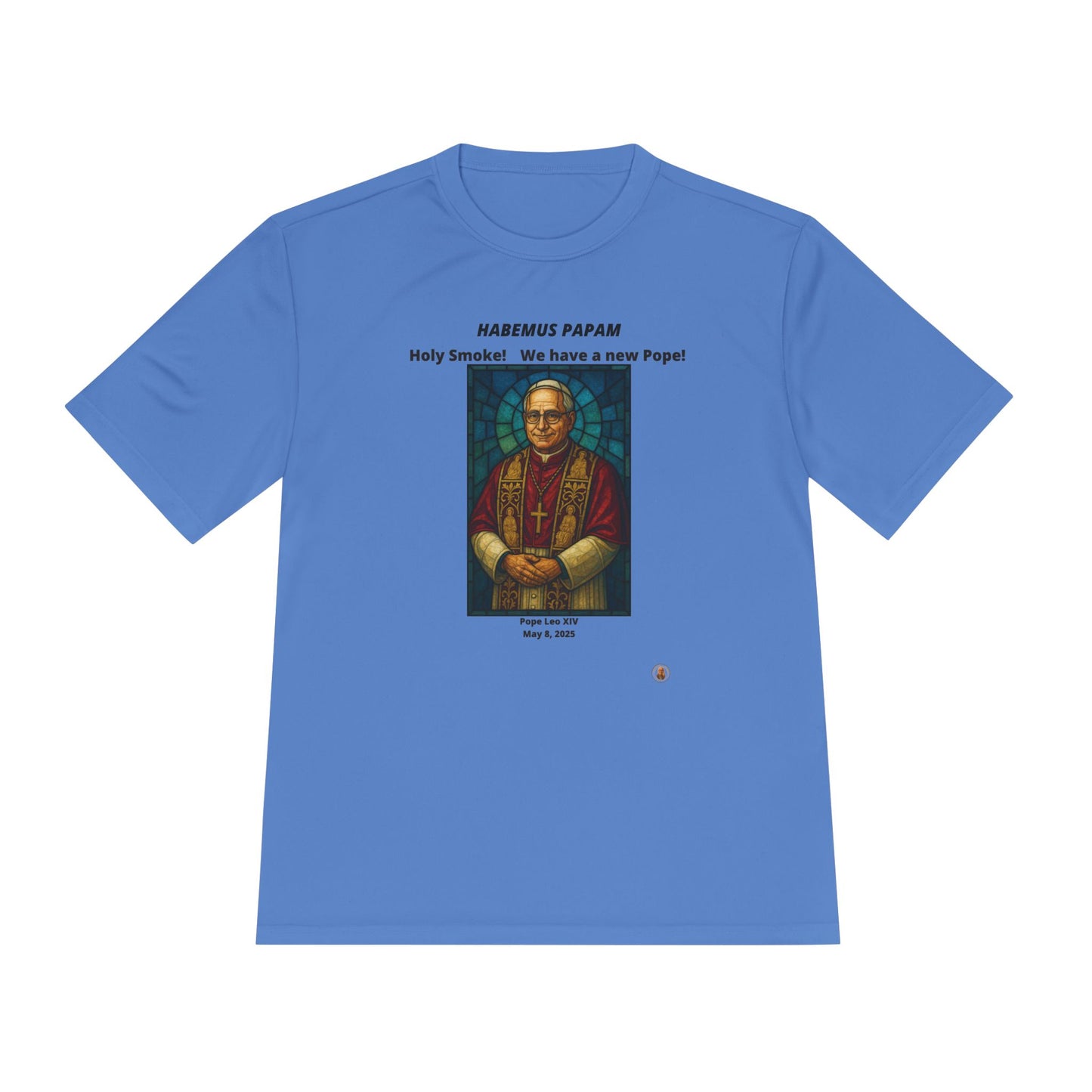 Holy Smoke! Pope Stained Glass Art on Light Performance Tee