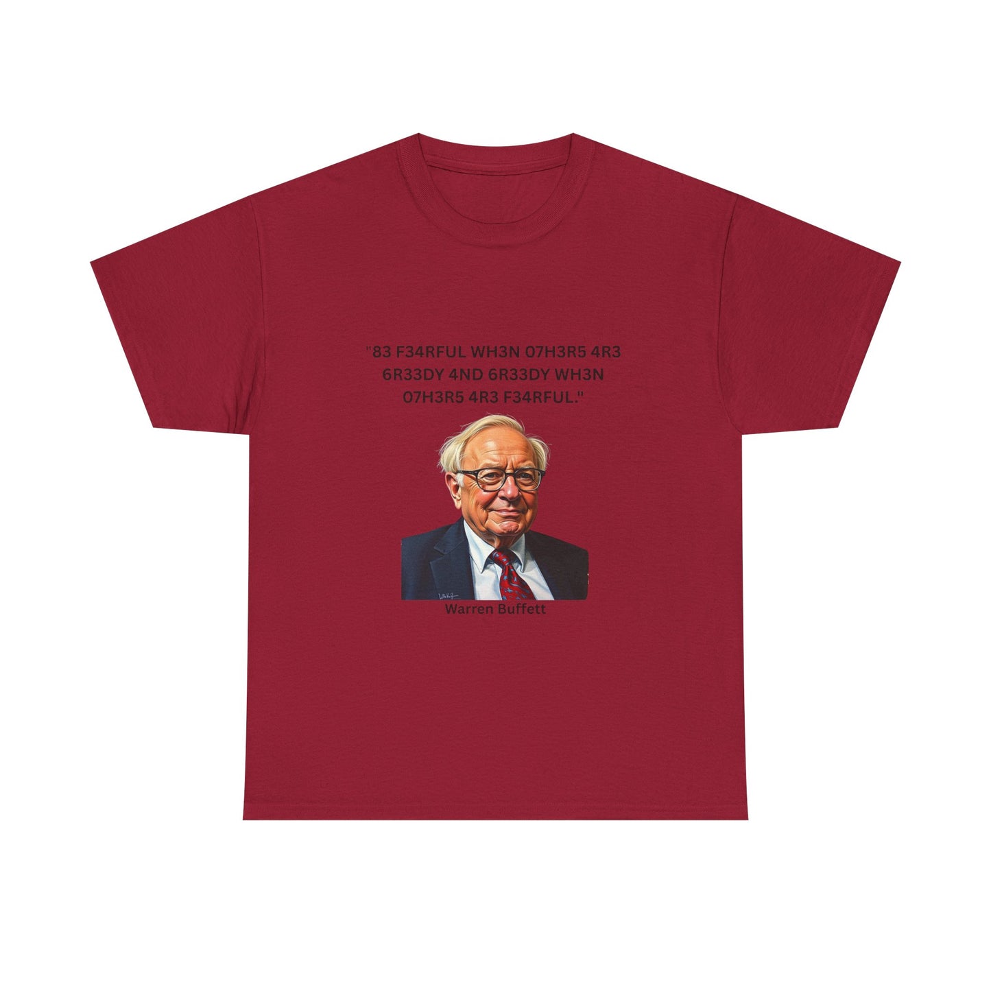 Warren Buffett Investment Leet Quote on Comfortable 100% Cotton Tee