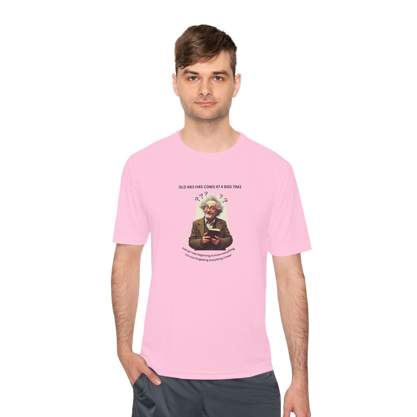 Gray Hair Senior Moments on Lighter Colored Performance Tees