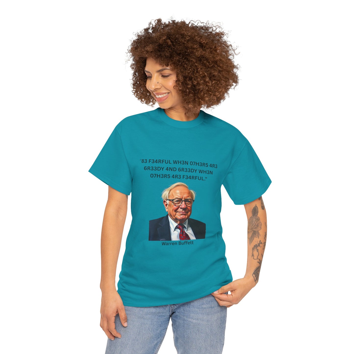 Warren Buffett Investment Leet Quote on Comfortable 100% Cotton Tee