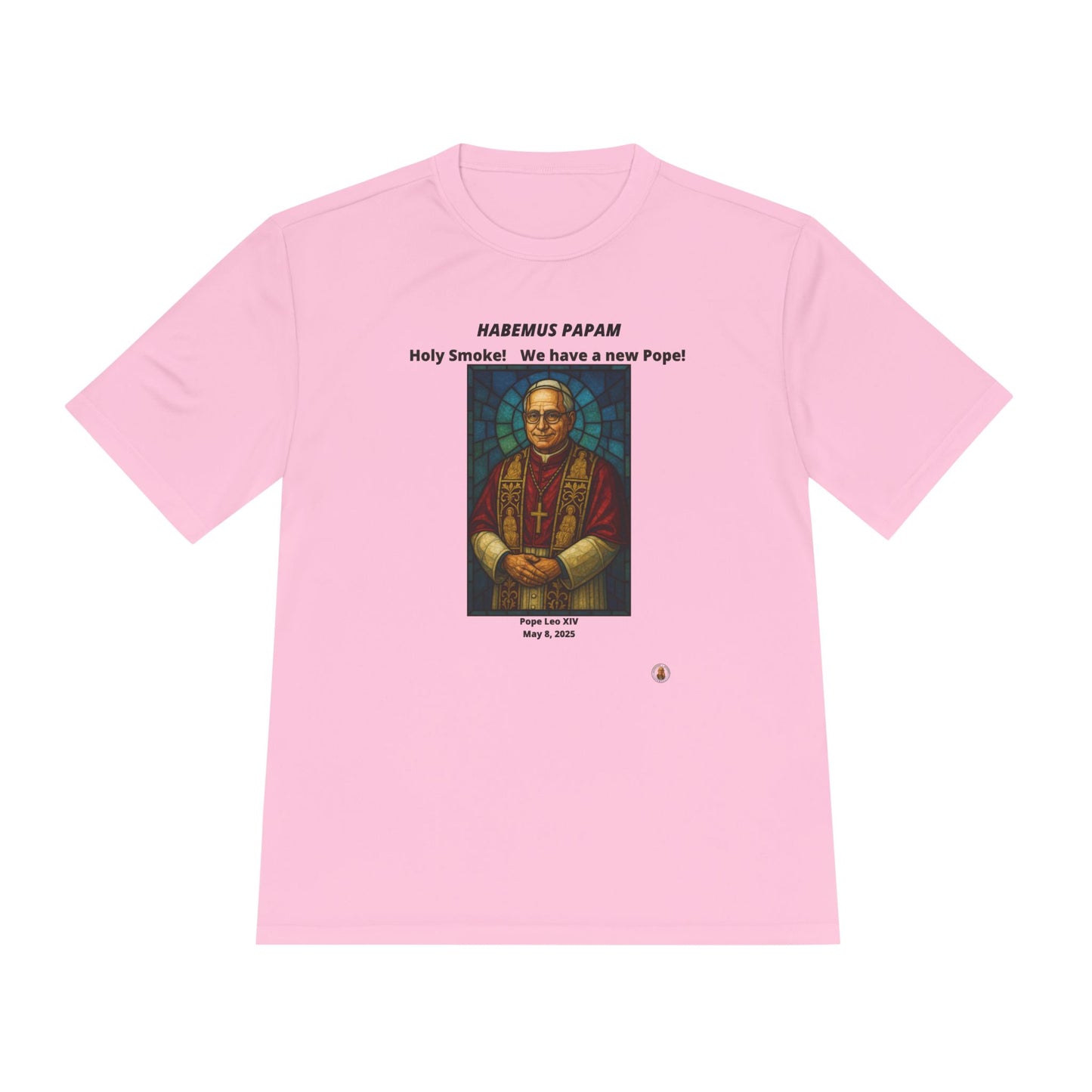 Holy Smoke! Pope Stained Glass Art on Light Performance Tee