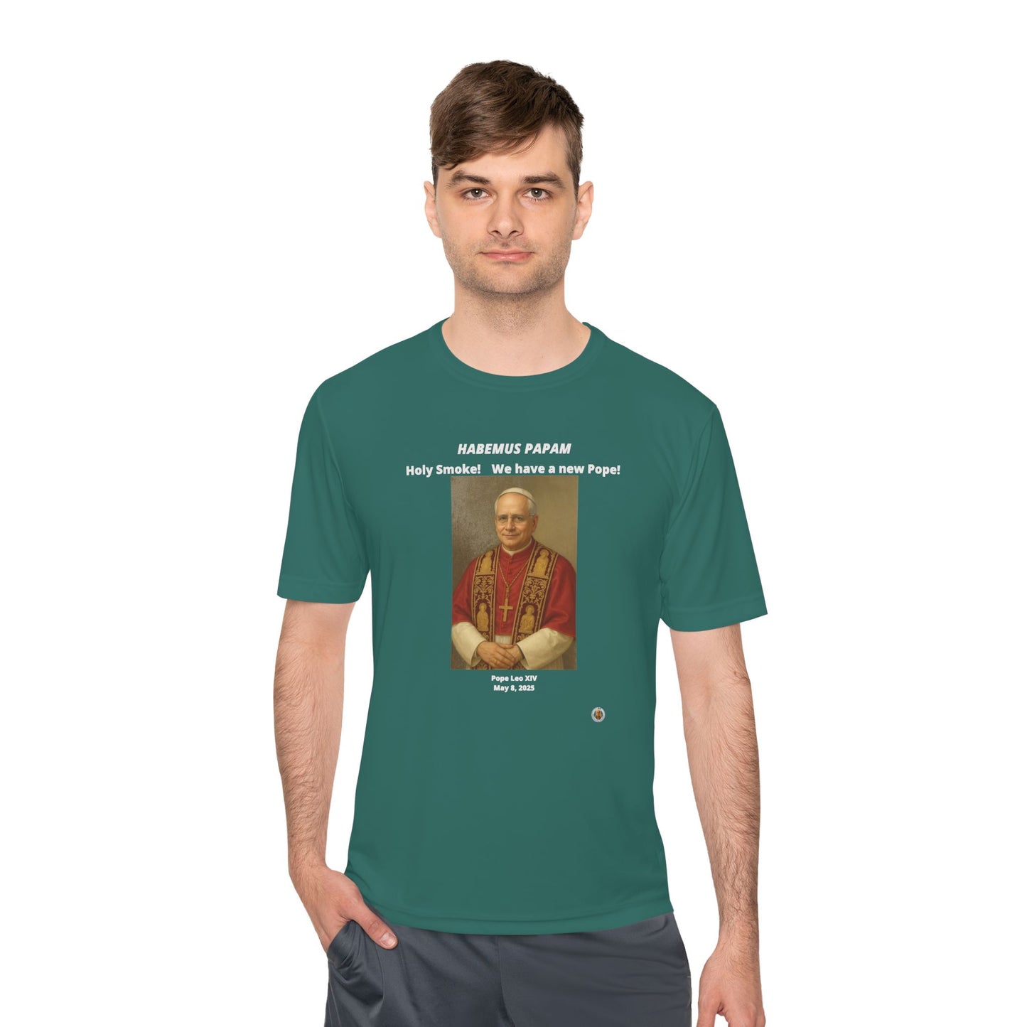 Habemus Papam - New Pope Portrait on Dark Performance Tee