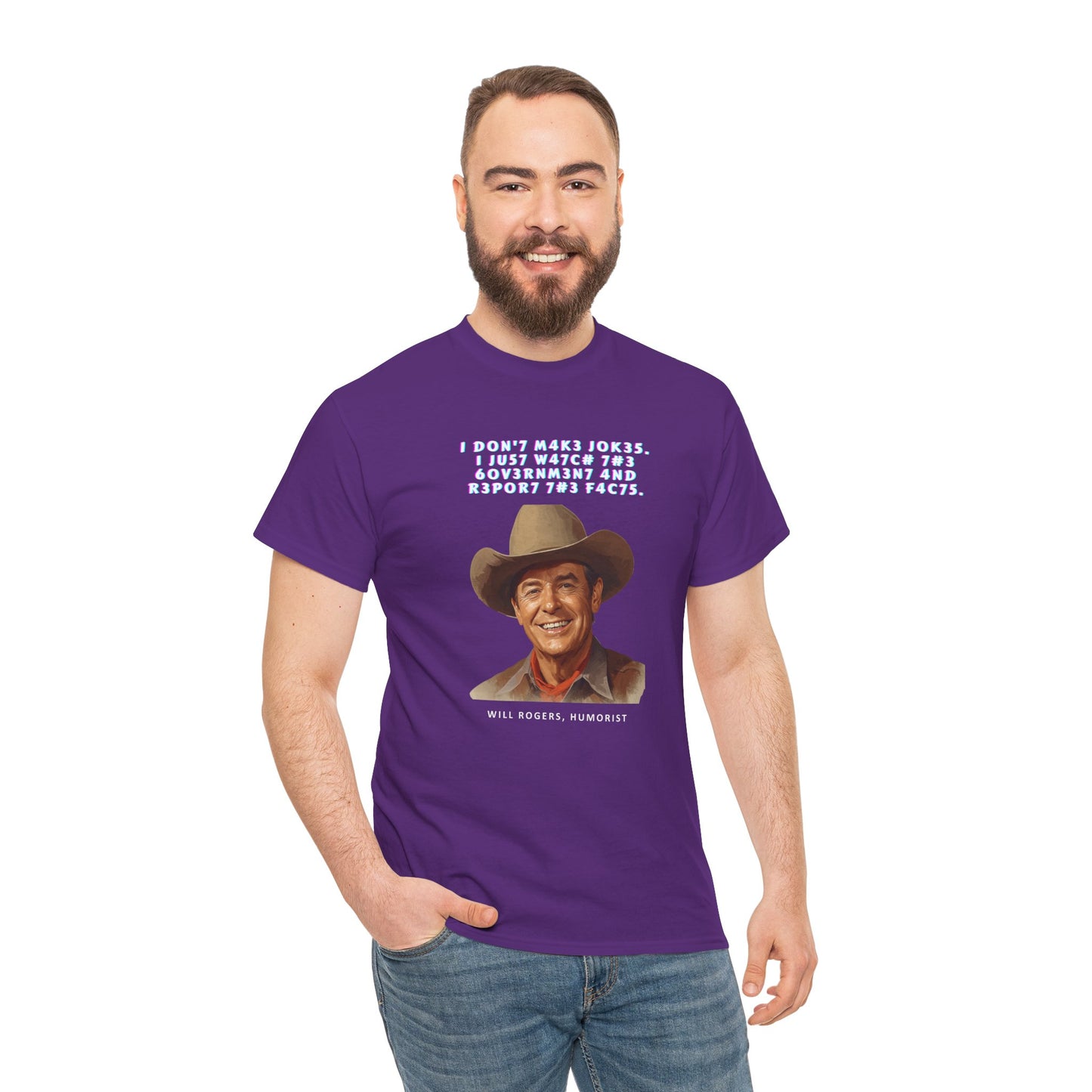 Legendary Will Rogers Unisex Tee with Thoughtful Leet Quote