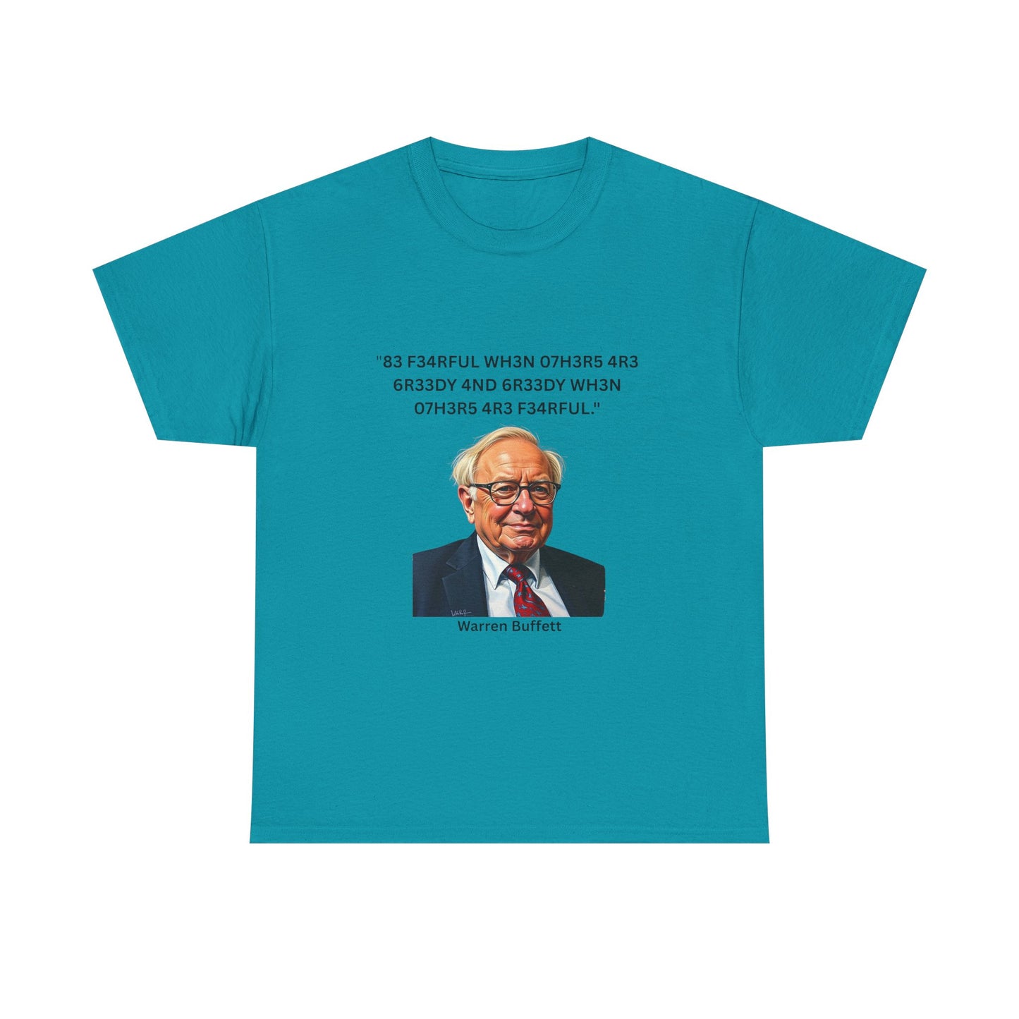 Warren Buffett Investment Leet Quote on Comfortable 100% Cotton Tee