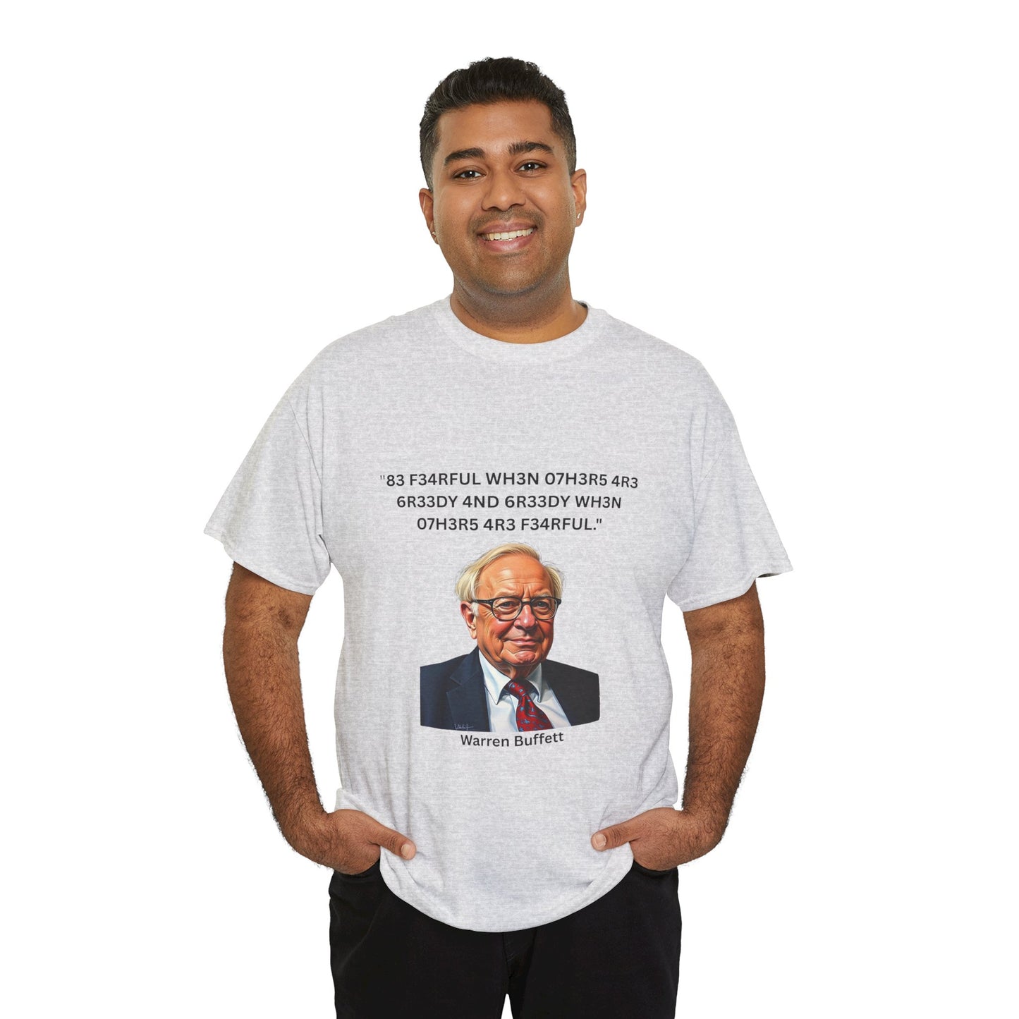 Warren Buffett Investment Leet Quote on Comfortable 100% Cotton Tee