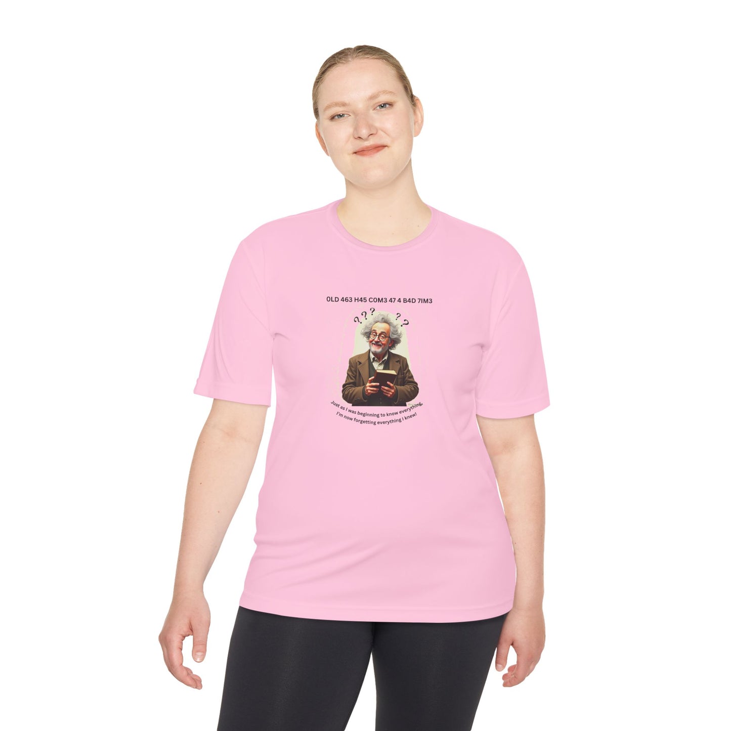Gray Hair Senior Moments on Lighter Colored Performance Tees
