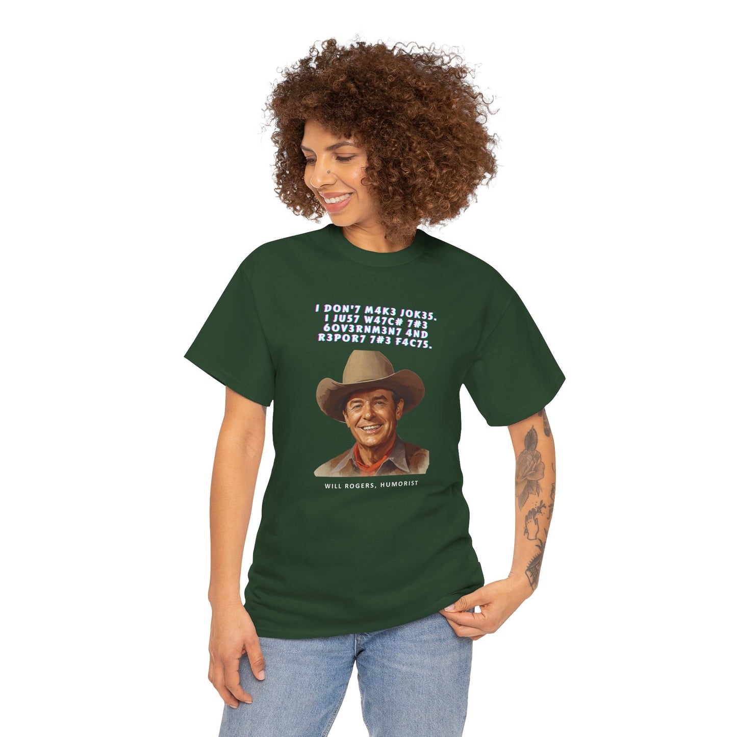 Legendary Will Rogers Unisex Tee with Thoughtful Leet Quote