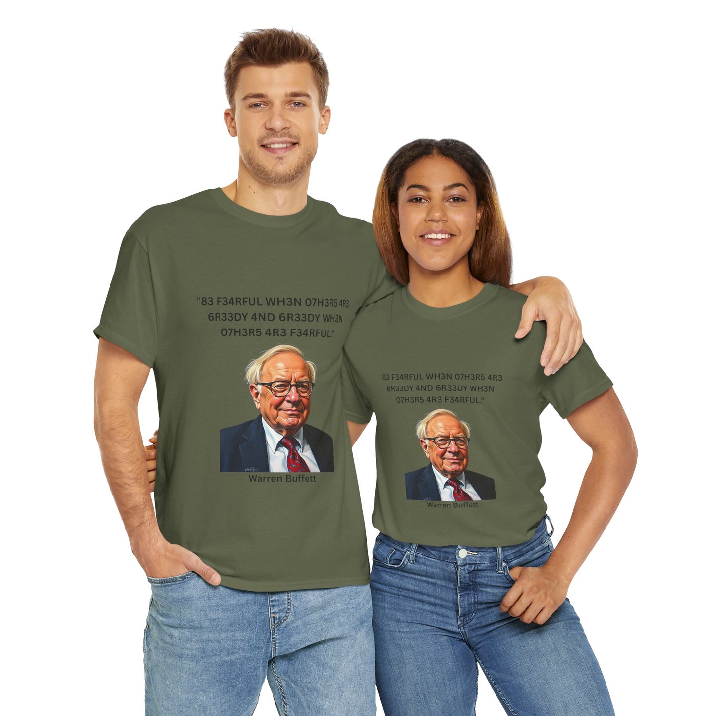 Warren Buffett Investment Leet Quote on Comfortable 100% Cotton Tee