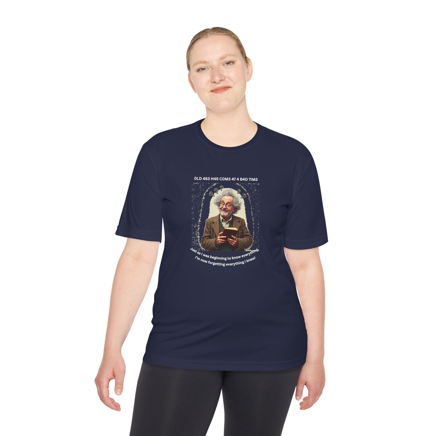 Gray Haired Senior Moments on Dark-Colored Performance Tee