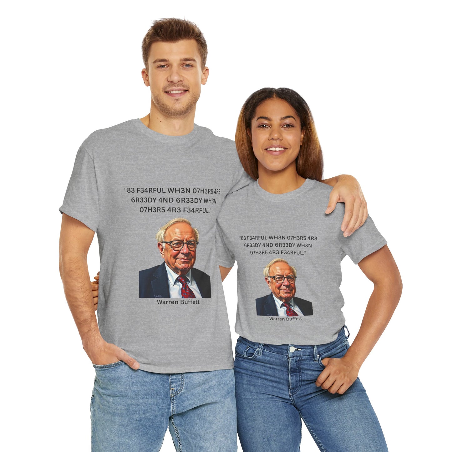 Warren Buffett Investment Leet Quote on Comfortable 100% Cotton Tee