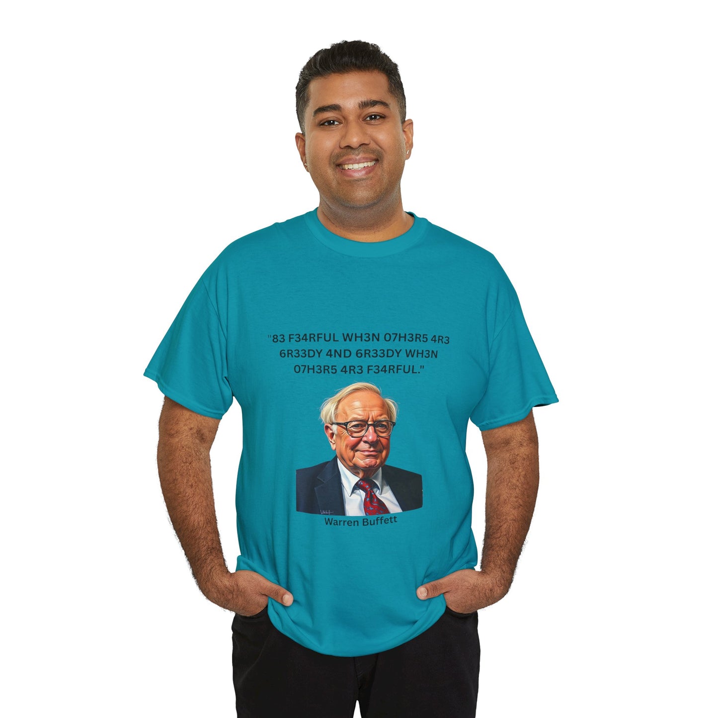 Warren Buffett Investment Leet Quote on Comfortable 100% Cotton Tee