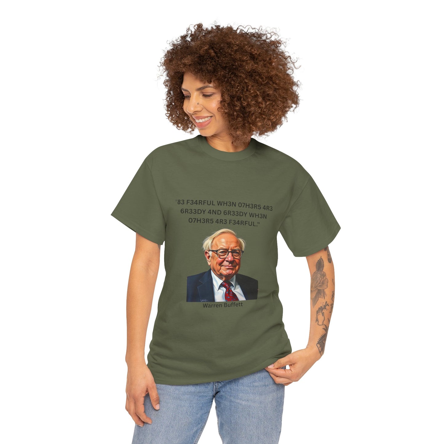 Warren Buffett Investment Leet Quote on Comfortable 100% Cotton Tee