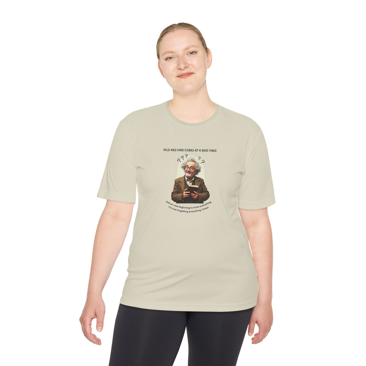 Gray Hair Senior Moments on Lighter Colored Performance Tees