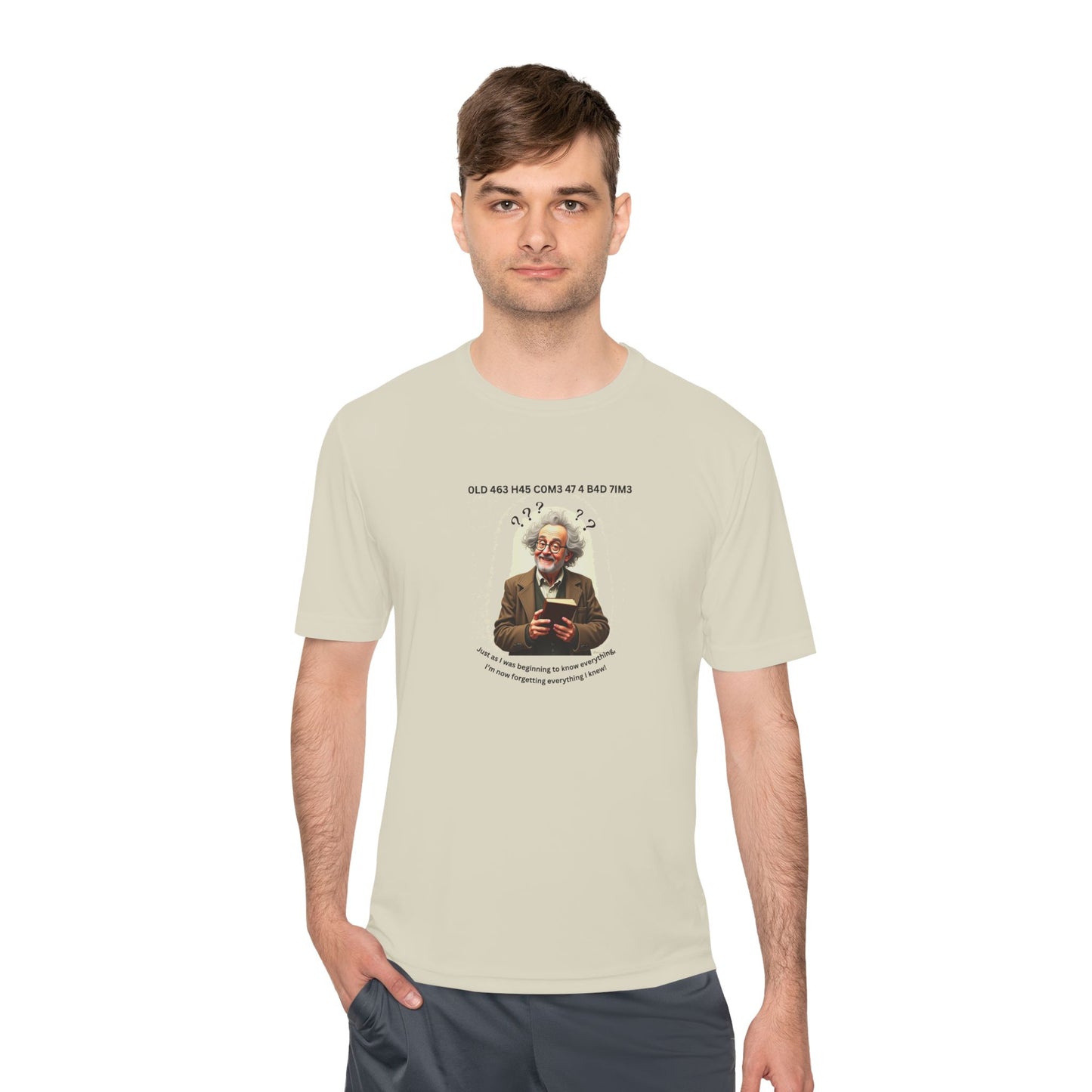 Gray Hair Senior Moments on Lighter Colored Performance Tees