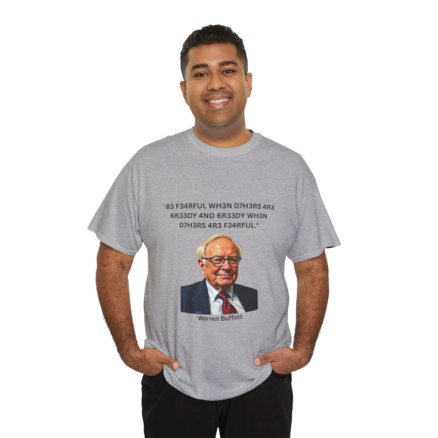 Warren Buffett Investment Leet Quote on Comfortable 100% Cotton Tee