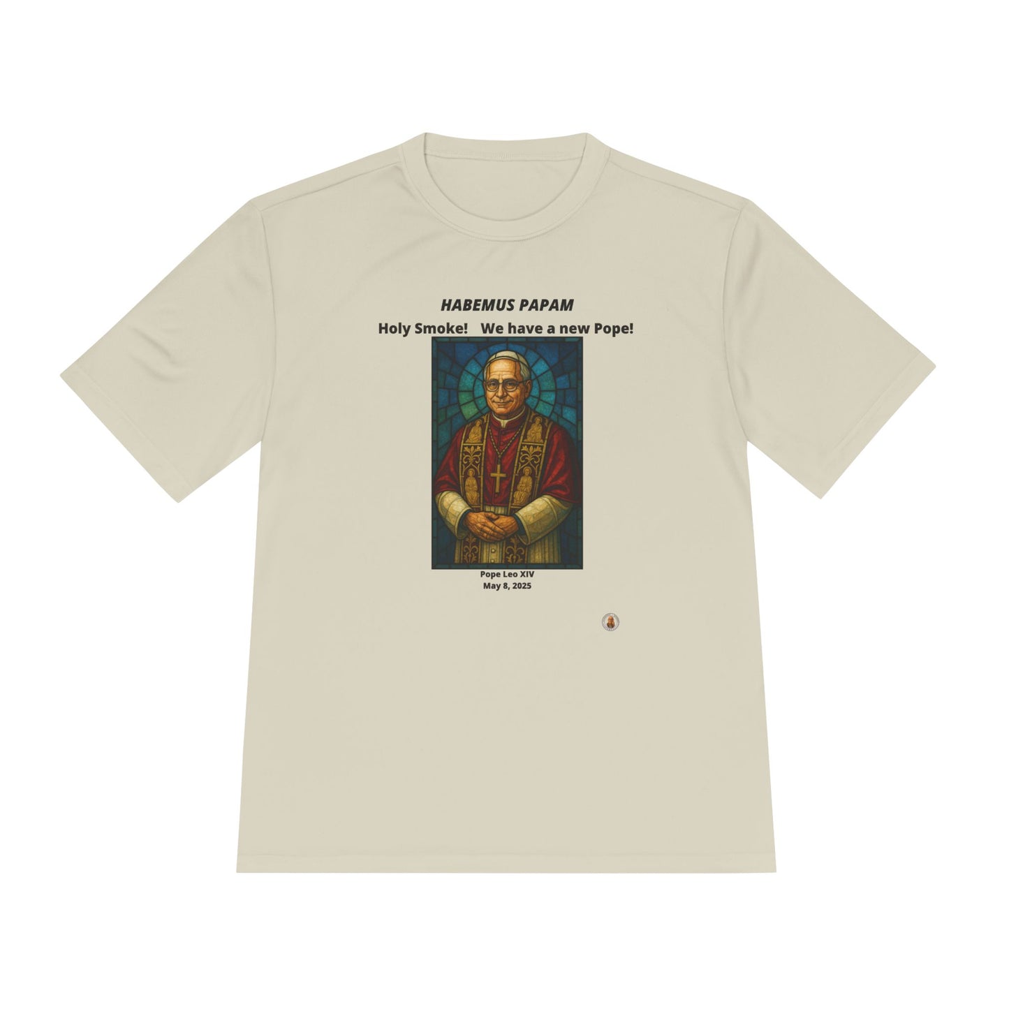 Holy Smoke! Pope Stained Glass Art on Light Performance Tee