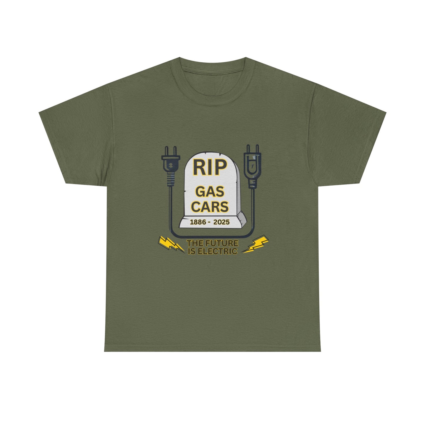 RIP Gas Cars on Unisex Heavy 100% Cotton Tee