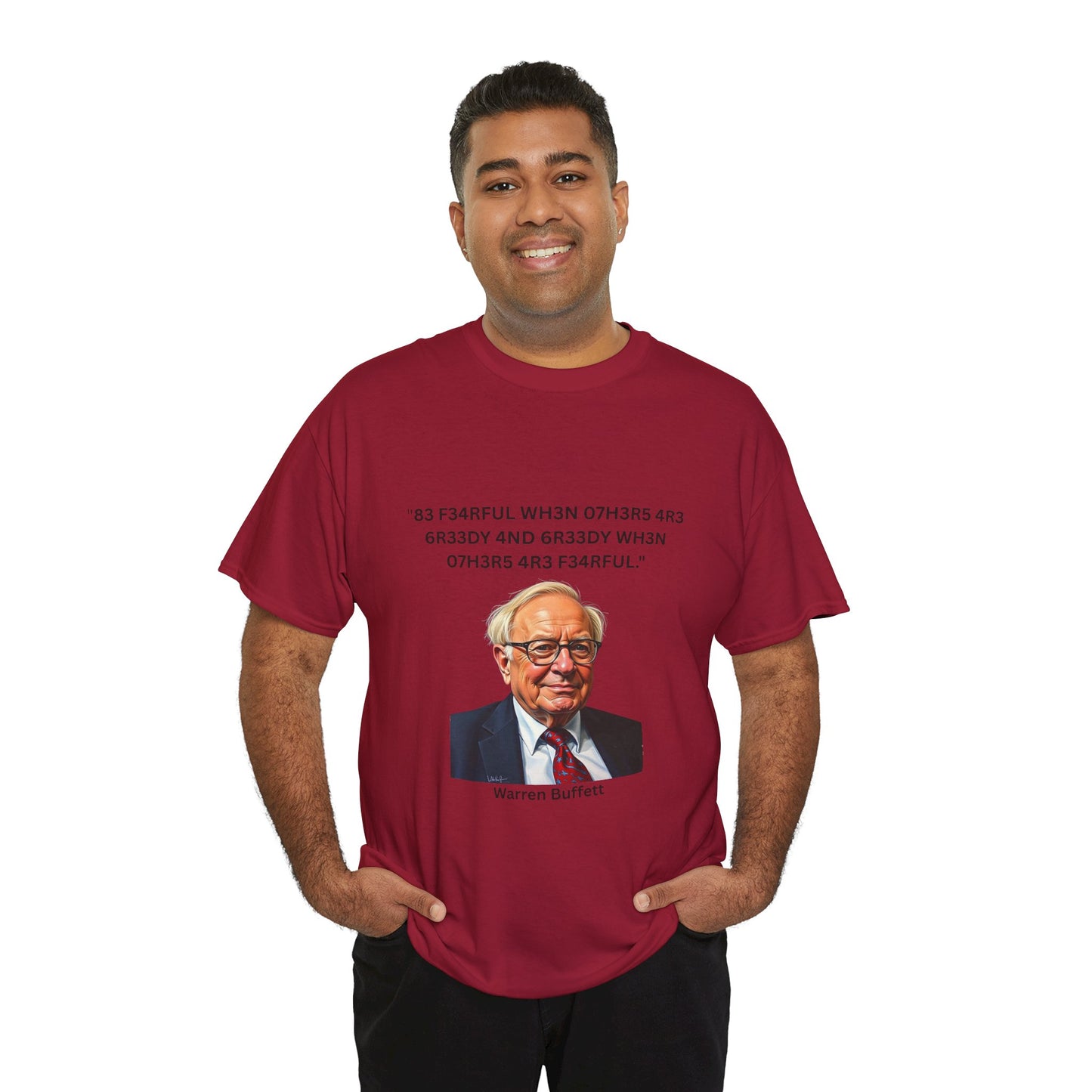 Warren Buffett Investment Leet Quote on Comfortable 100% Cotton Tee