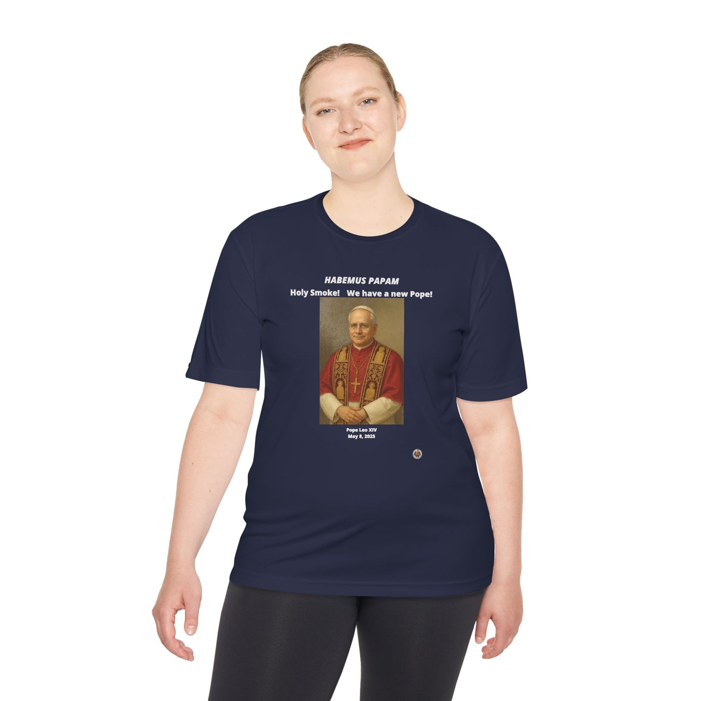 Habemus Papam - New Pope Portrait on Dark Performance Tee