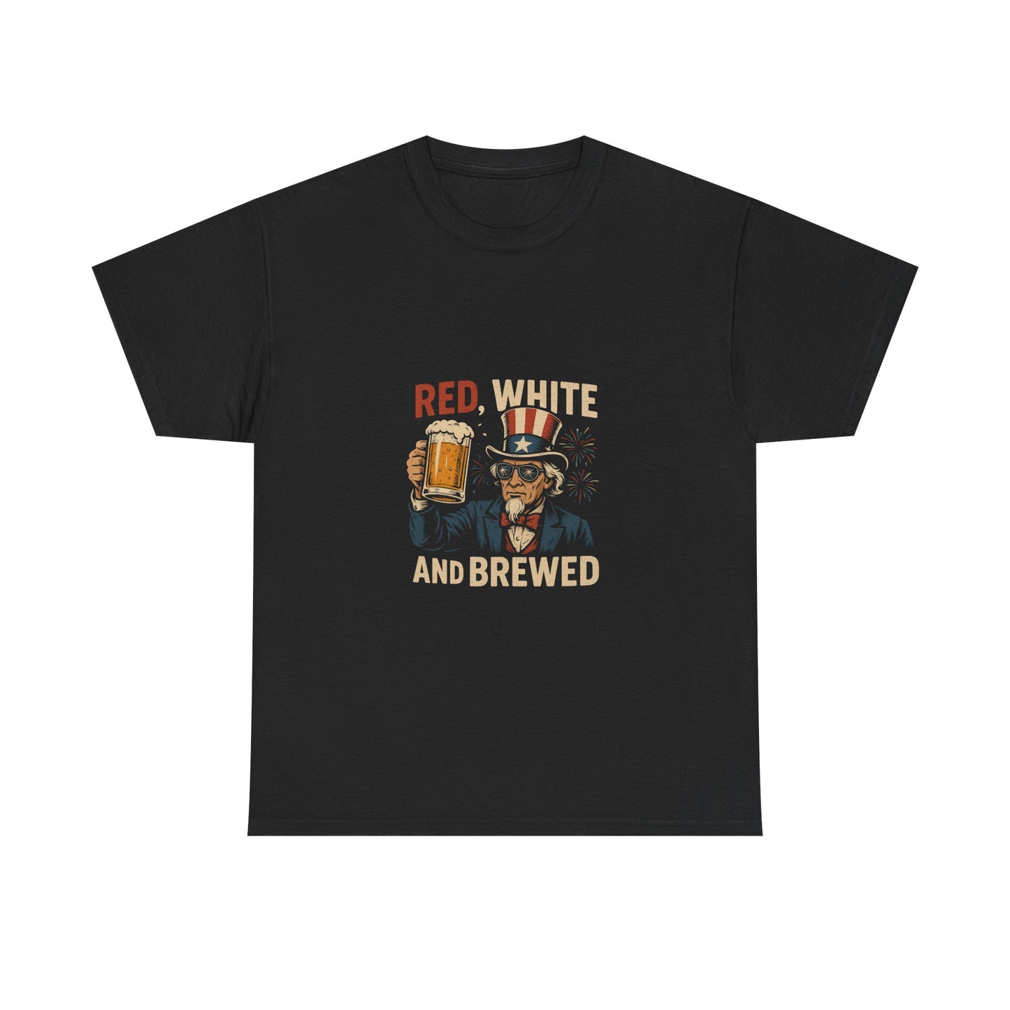 Patriotic Red White, and Brewed Unisex Cotton Tee