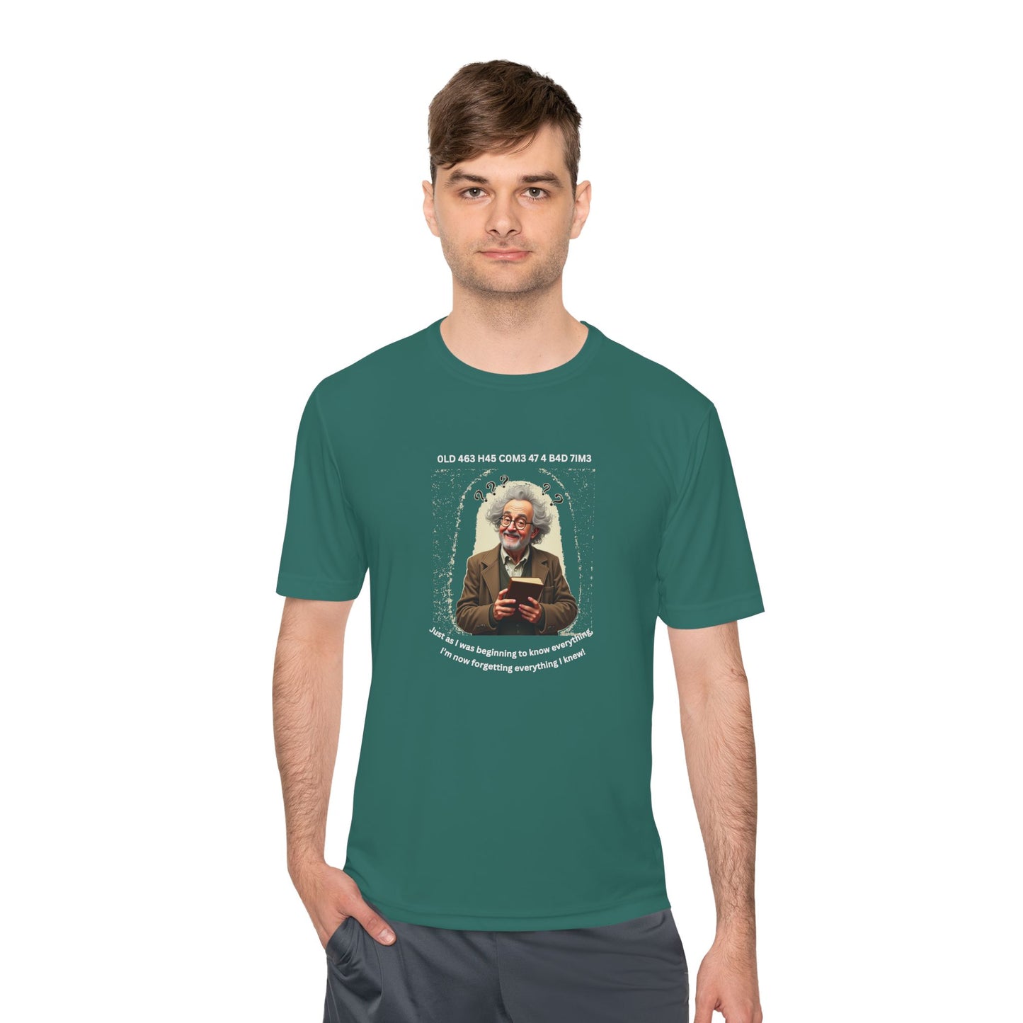 Gray Haired Senior Moments on Dark-Colored Performance Tee