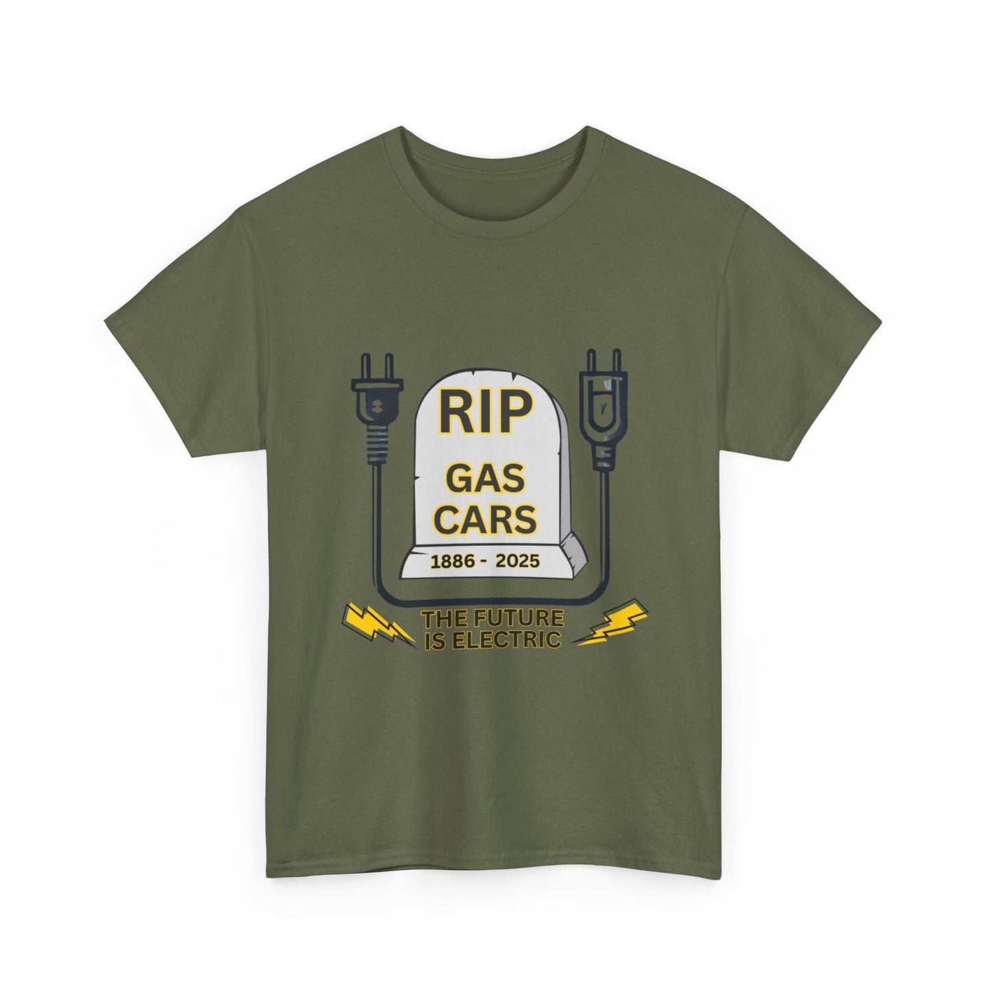 RIP Gas Cars on Unisex Heavy 100% Cotton Tee