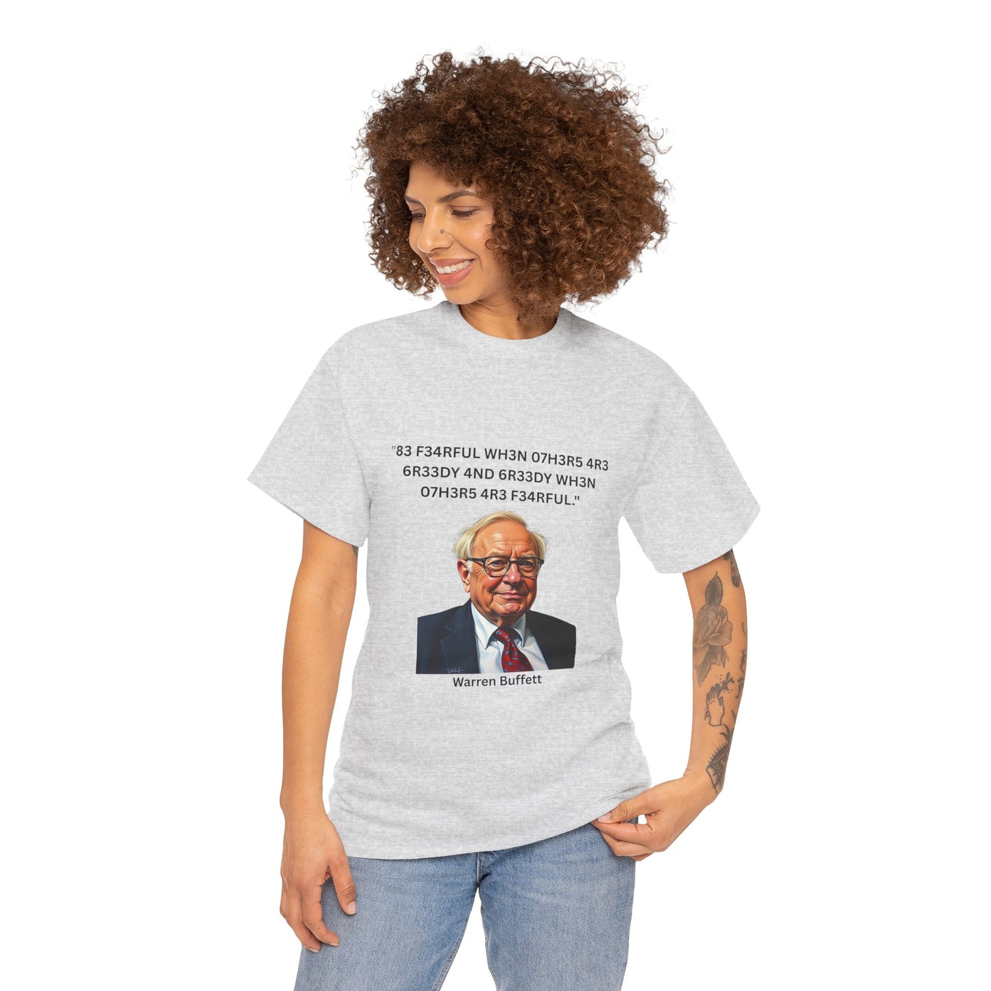Warren Buffett Investment Leet Quote on Comfortable 100% Cotton Tee