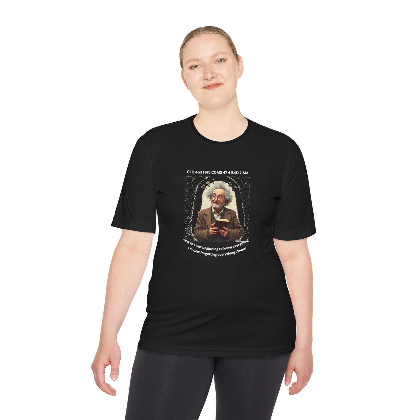 Gray Haired Senior Moments on Dark-Colored Performance Tee