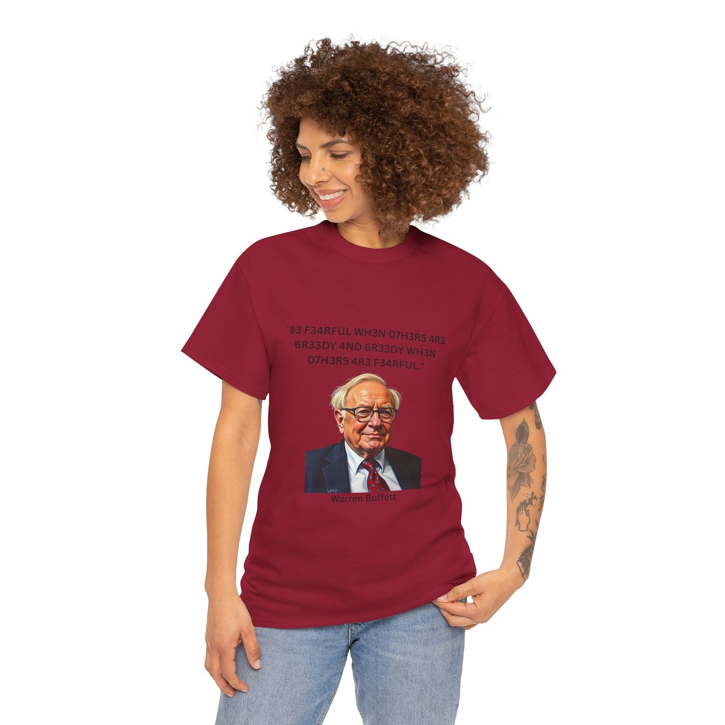 Warren Buffett Investment Leet Quote on Comfortable 100% Cotton Tee