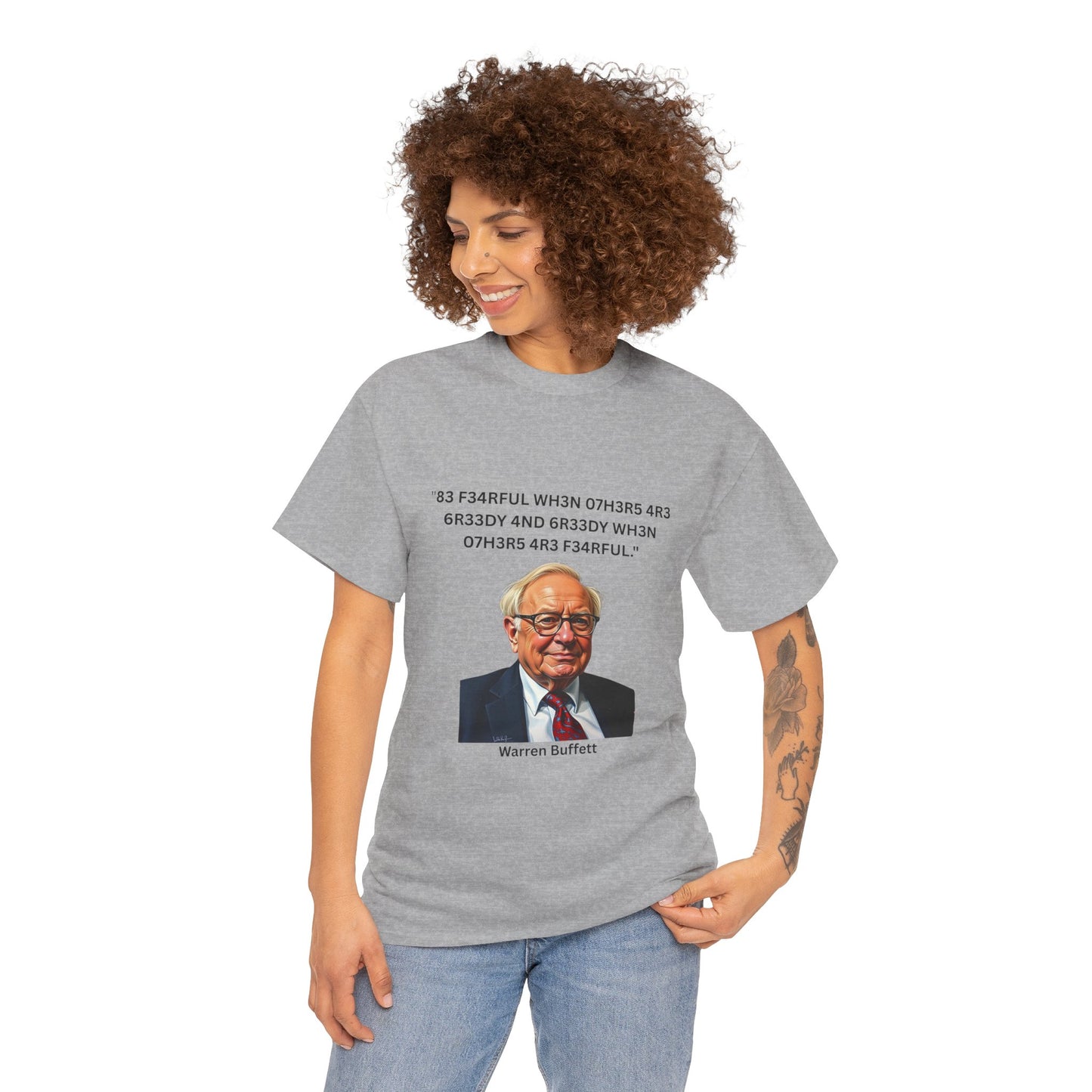 Warren Buffett Investment Leet Quote on Comfortable 100% Cotton Tee
