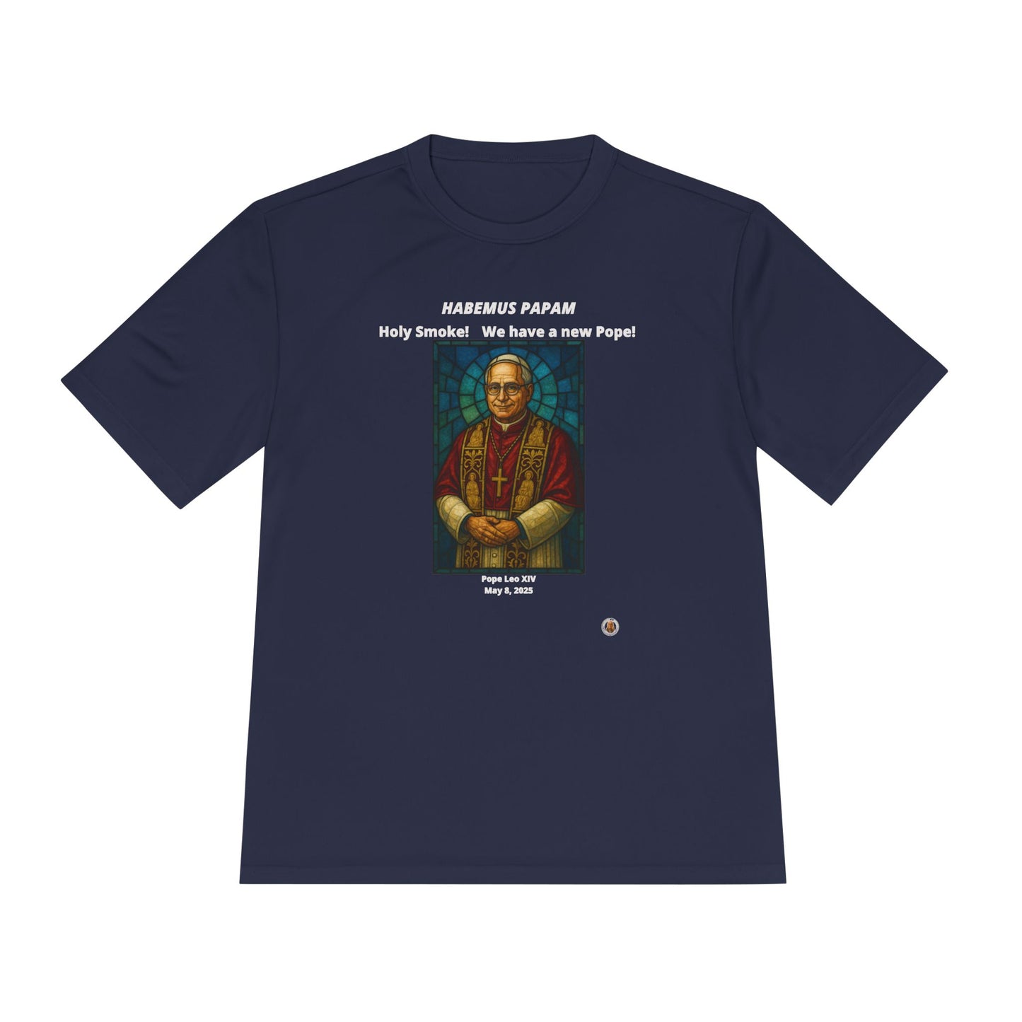 Holy Smoke! Pope Stained Glass Art on on Dark Performance Tee