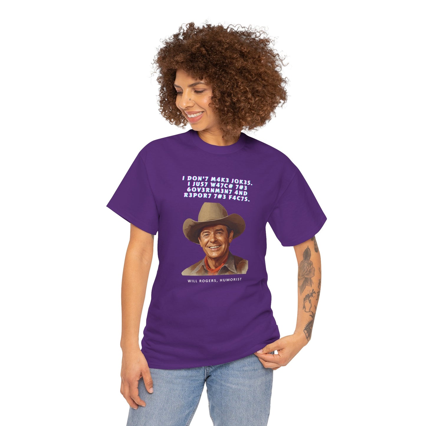 Legendary Will Rogers Unisex Tee with Thoughtful Leet Quote