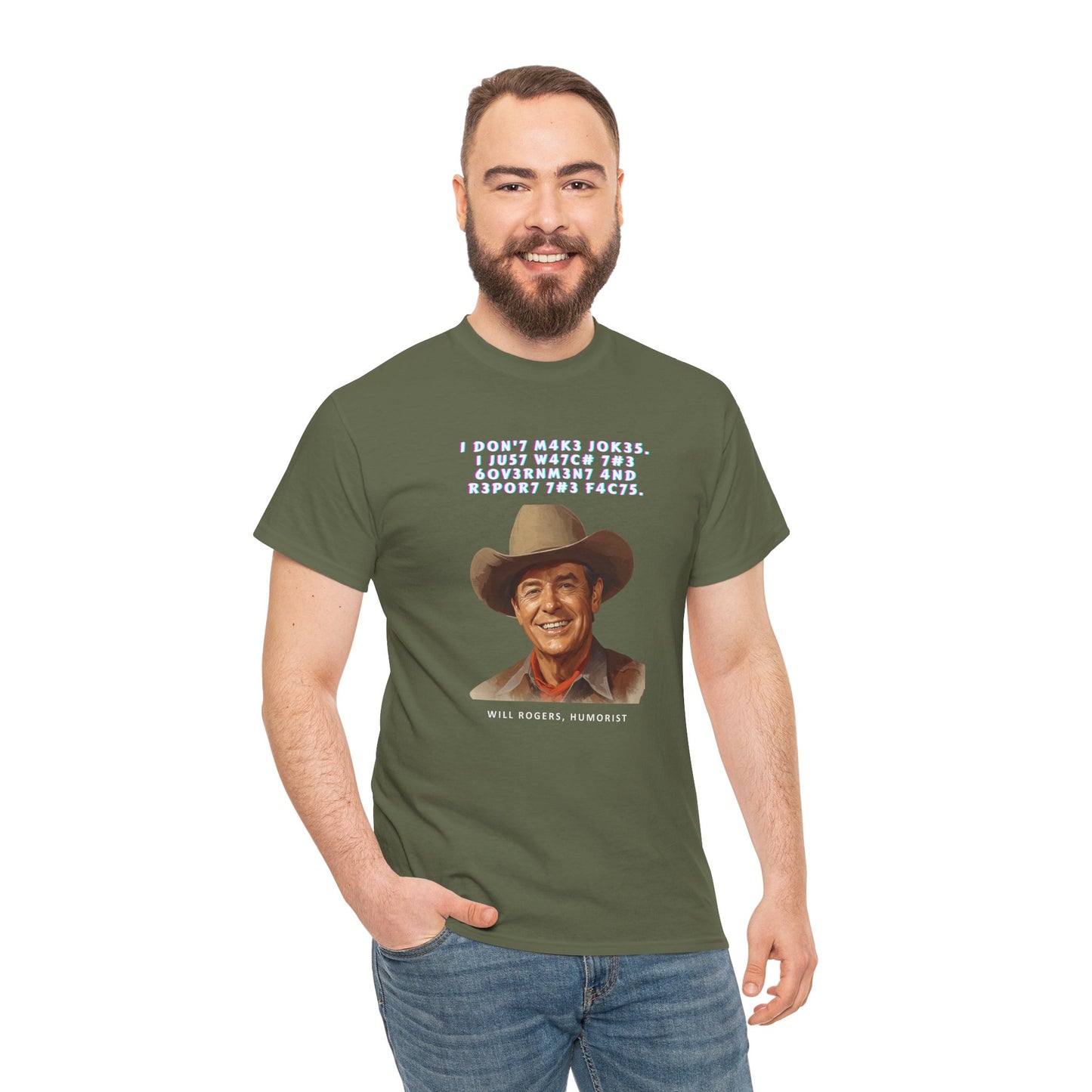 Legendary Will Rogers Unisex Tee with Thoughtful Leet Quote