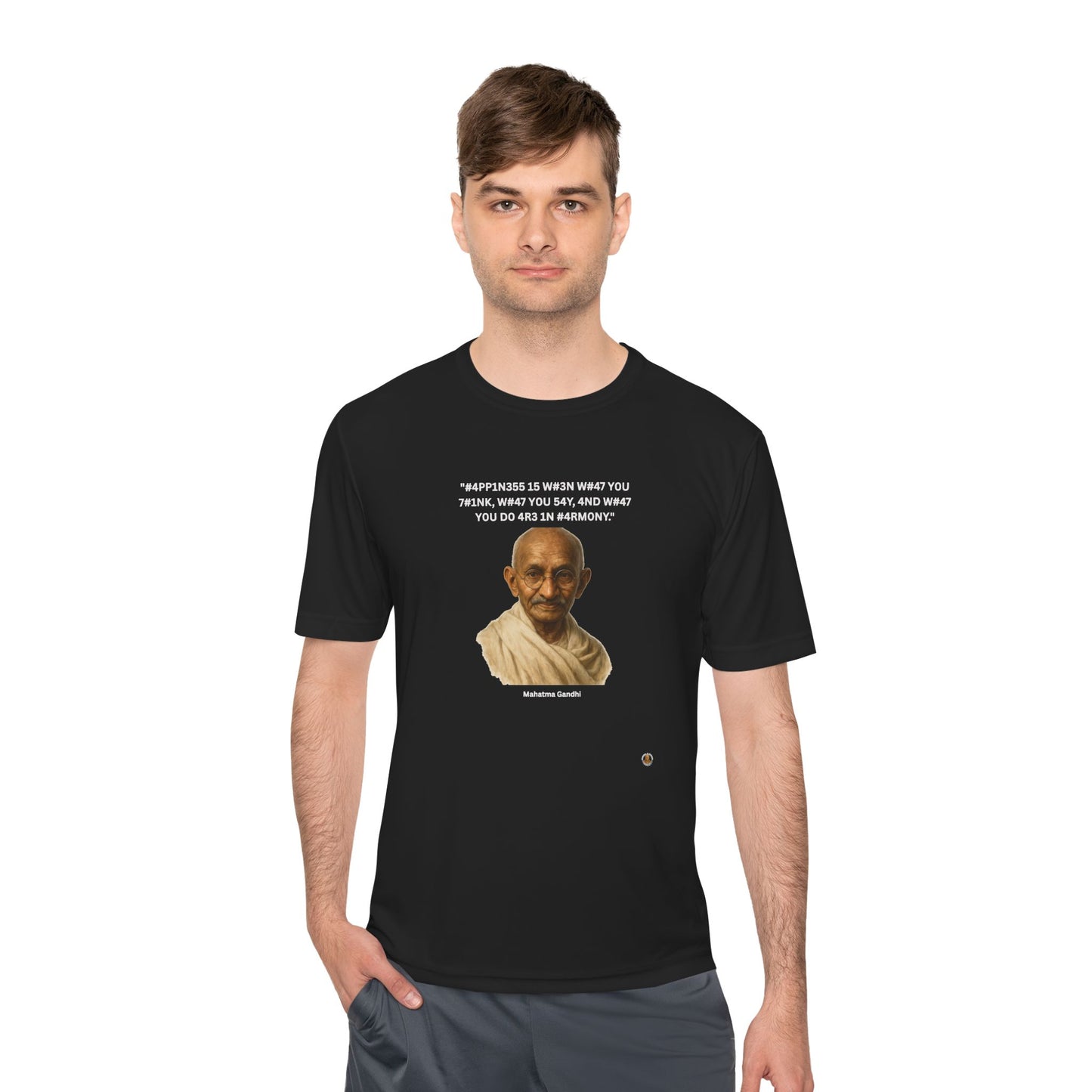Mahatma Gandhi Kindness Leet Quote on Performance Tee