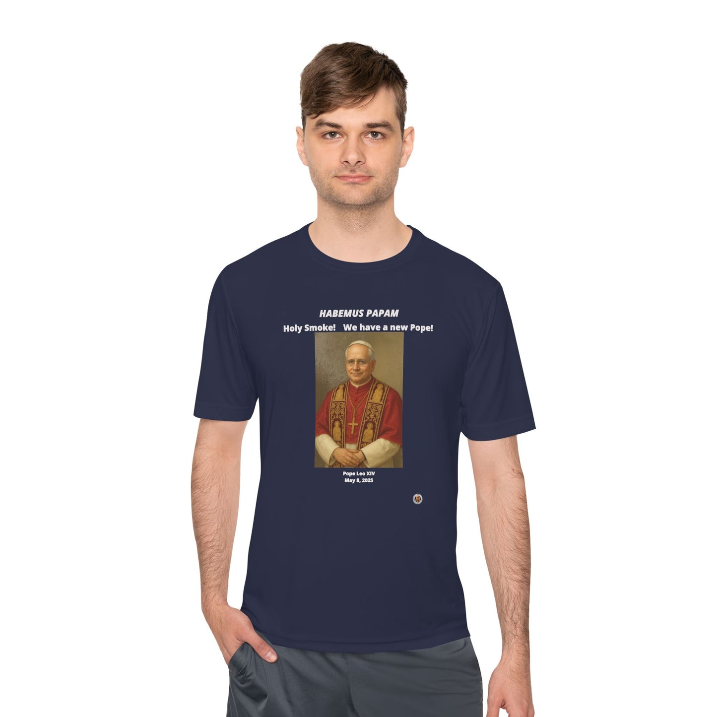 Habemus Papam - New Pope Portrait on Dark Performance Tee