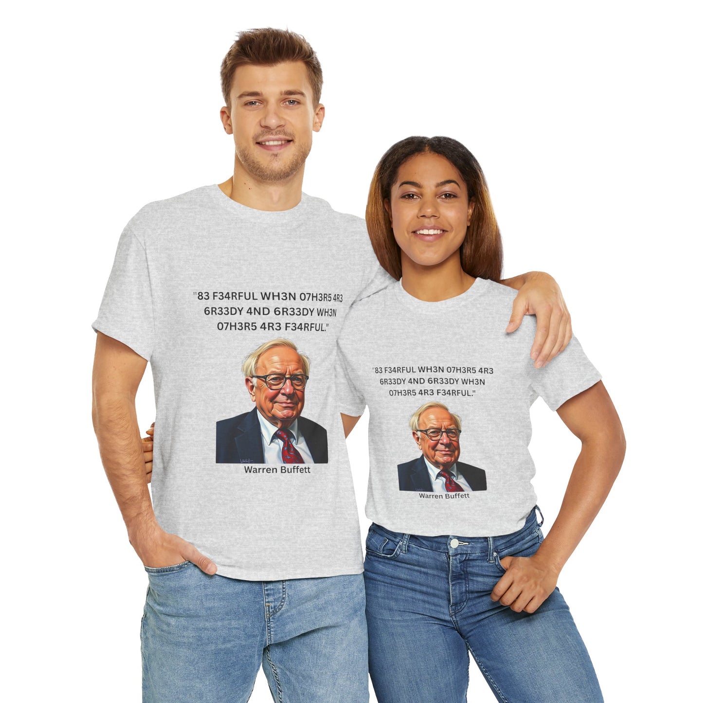 Warren Buffett Investment Leet Quote on Comfortable 100% Cotton Tee