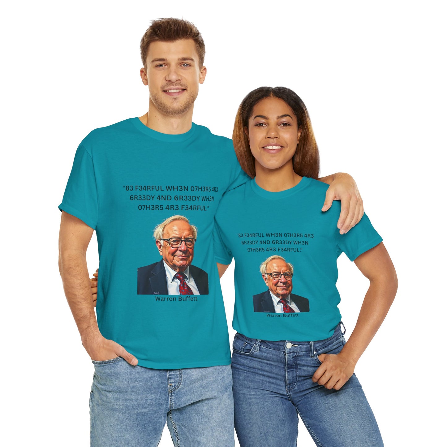 Warren Buffett Investment Leet Quote on Comfortable 100% Cotton Tee