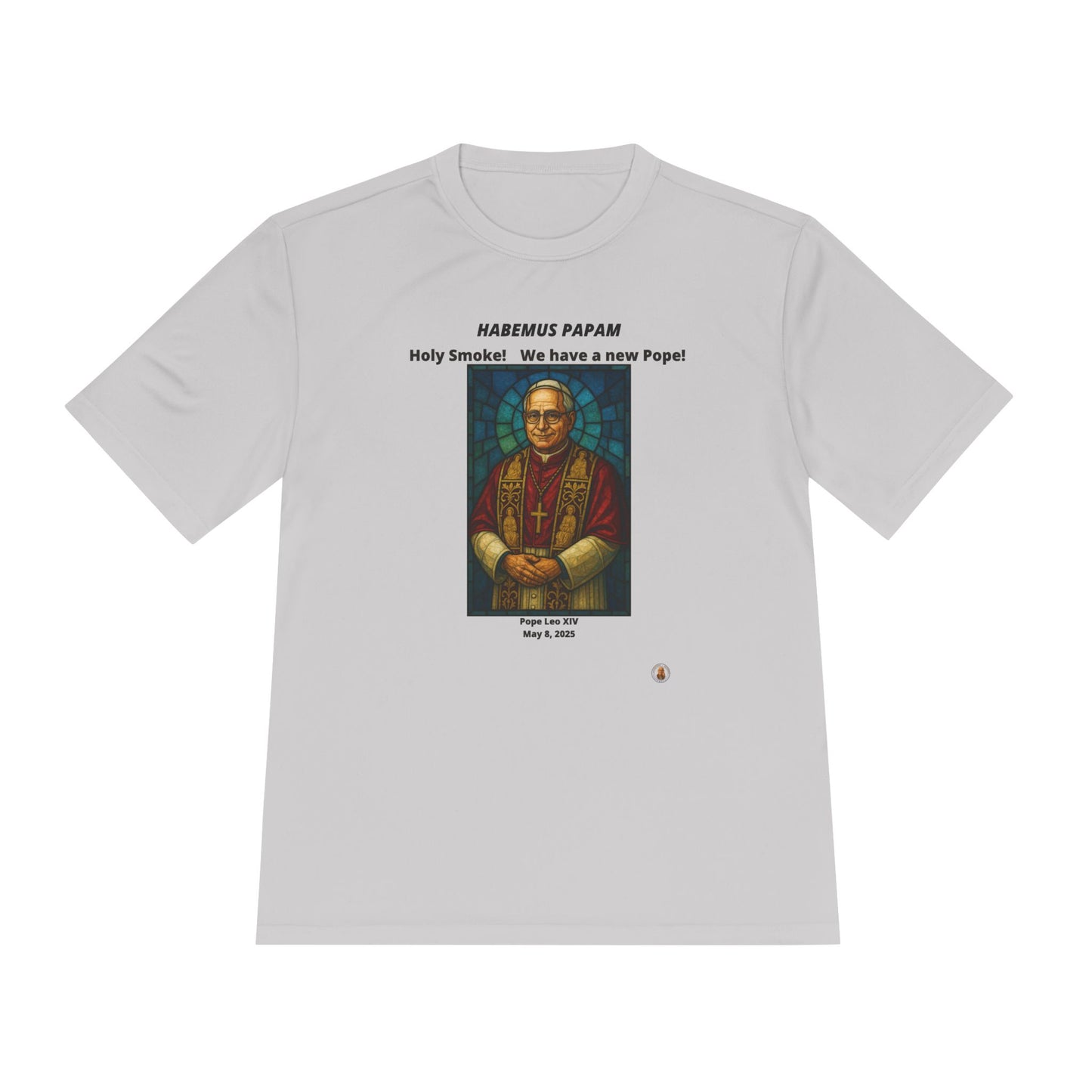 Holy Smoke! Pope Stained Glass Art on Light Performance Tee
