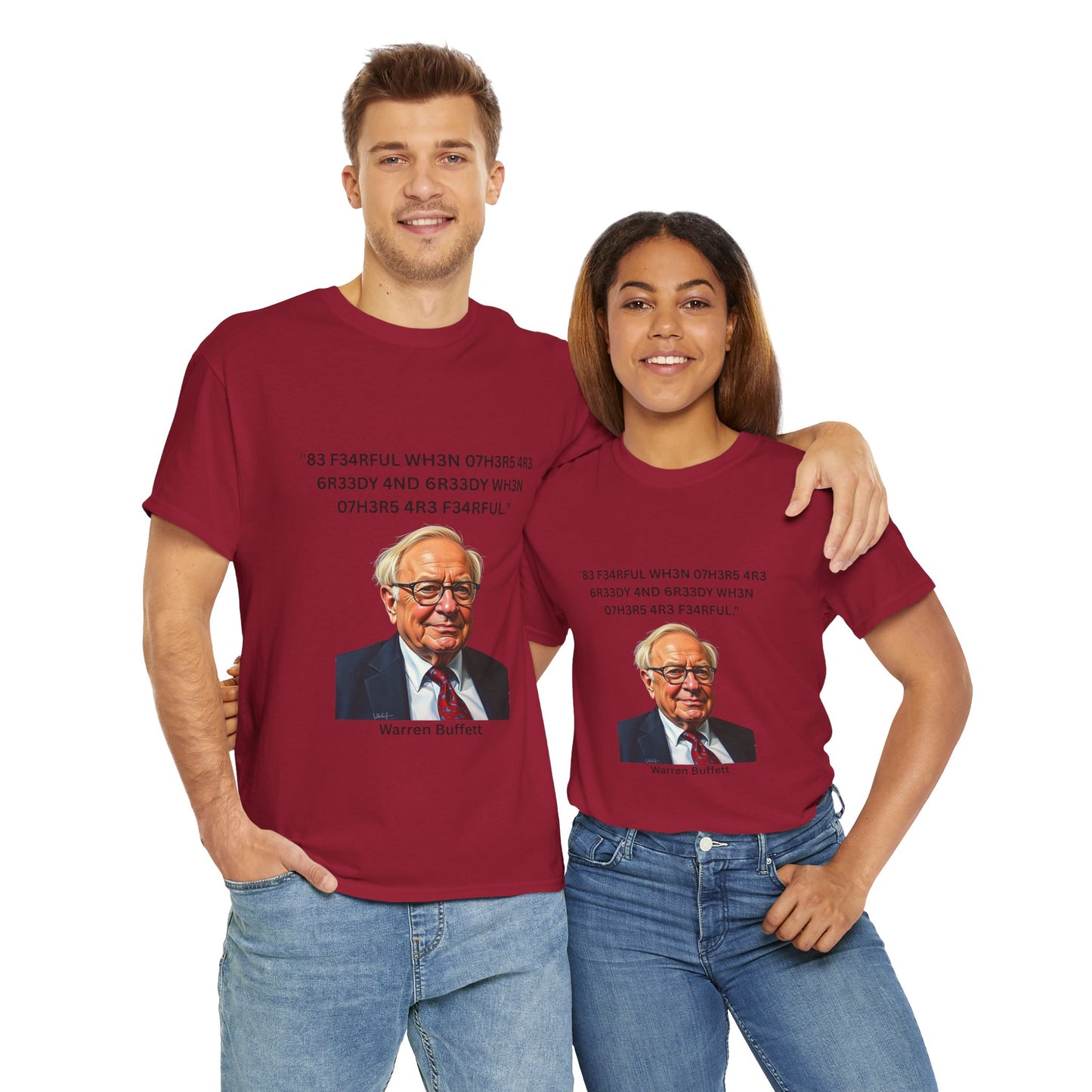 Warren Buffett Investment Leet Quote on Comfortable 100% Cotton Tee