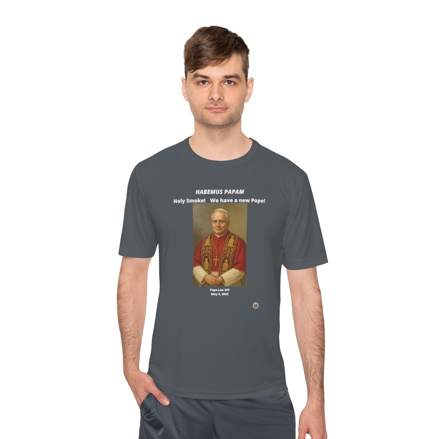 Habemus Papam - New Pope Portrait on Dark Performance Tee