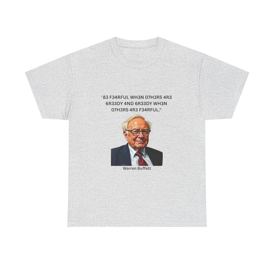 Warren Buffett Investment Leet Quote on Comfortable 100% Cotton Tee
