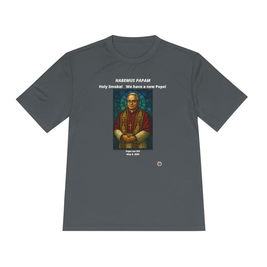 Holy Smoke! Pope Stained Glass Art on on Dark Performance Tee