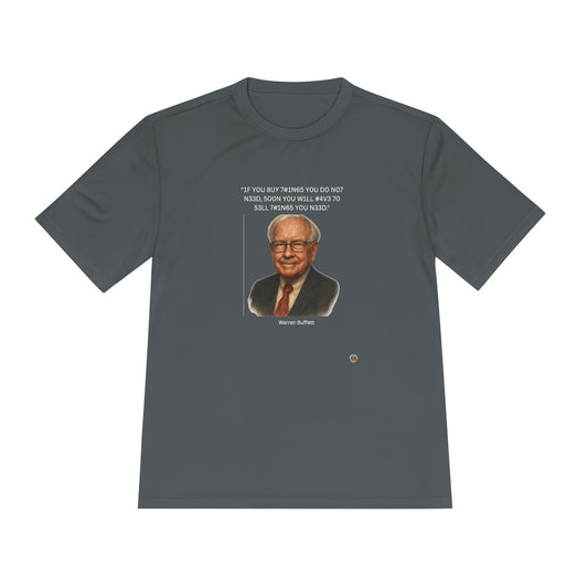 Warren Buffett Buy-Sell Leet Quote on Performance Tee