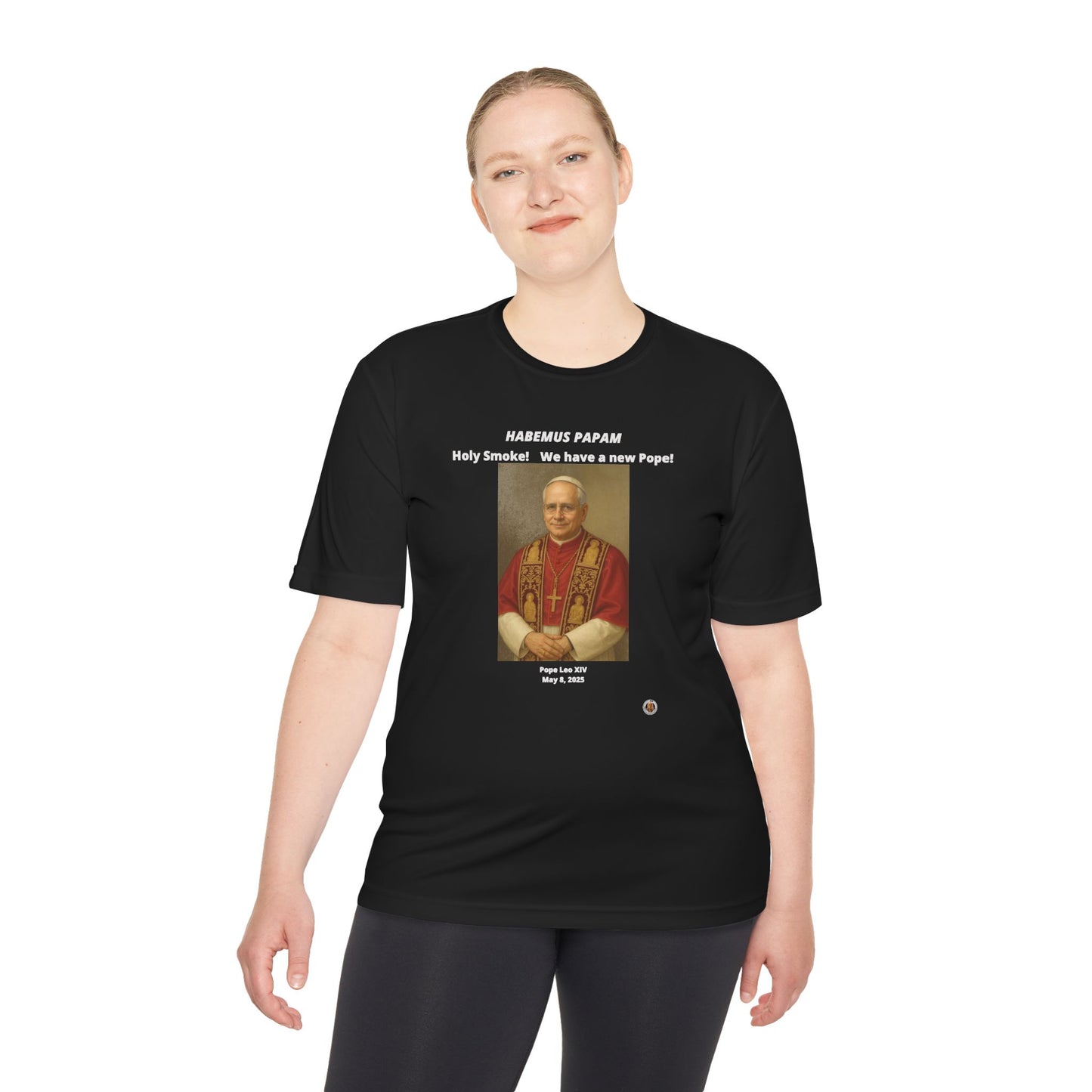 Habemus Papam - New Pope Portrait on Dark Performance Tee
