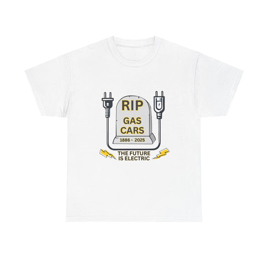 RIP Gas Cars on Unisex Heavy 100% Cotton Tee