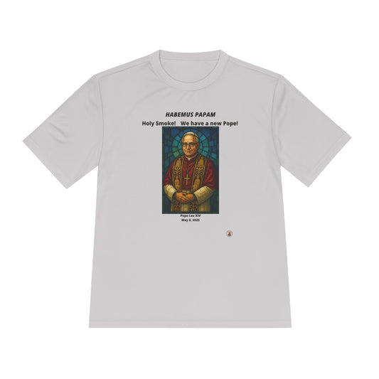 Holy Smoke! Pope Stained Glass Art on Light Performance Tee